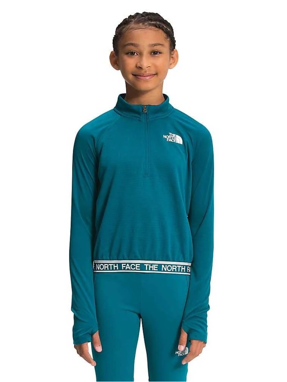 The North Face Girl’s Reactor Teal 1/4 Zip Top Performance Pullover -Girls XL 18